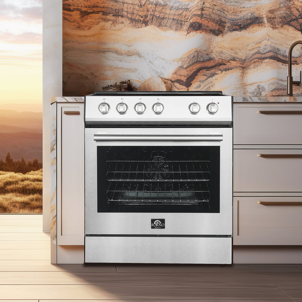 Forno Premium 2-Piece Kitchen Bundle - Leonardo Espresso 30" Stainless Steel Range