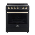 Forno Leonardo Espresso 30" Slide-In Electric Range in Black, 4 Elements, 7,100 Watts
