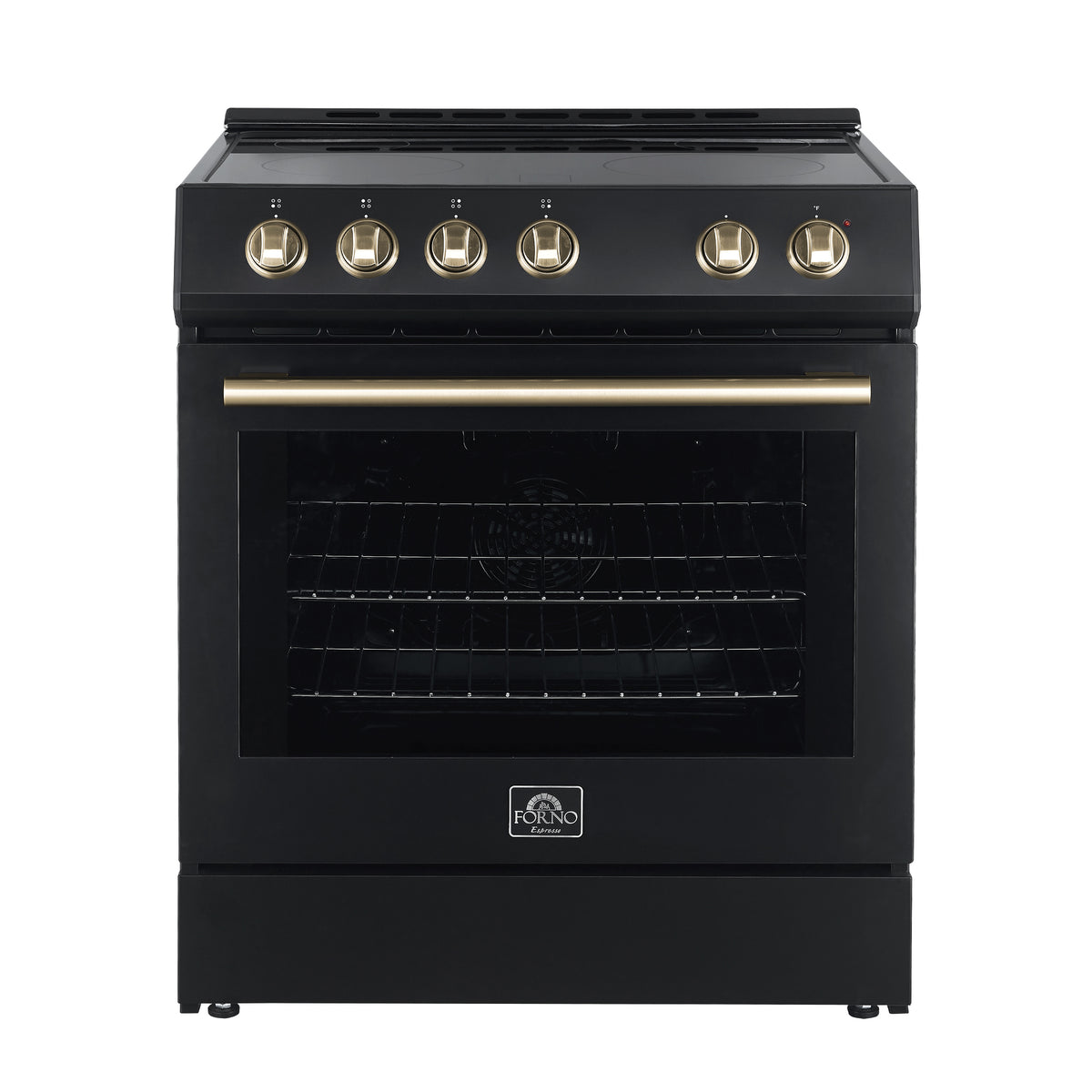 Forno Leonardo Espresso 30" Slide-In Electric Range in Black, 4 Elements, 7,100 Watts