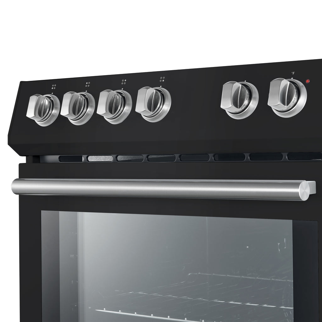 Forno Premium 4-Piece Kitchen Bundle - Leonardo Espresso 30" Black Range, 30" Black Range Hood
