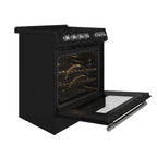Forno Leonardo Espresso 30" Slide-In Electric Range in Black, 4 Elements, 7,100 Watts