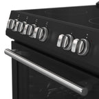 Forno Leonardo Espresso 30" Slide-In Electric Range in Black, 4 Elements, 7,100 Watts