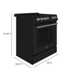 Forno Leonardo Espresso 30" Slide-In Electric Range in Black, 4 Elements, 7,100 Watts