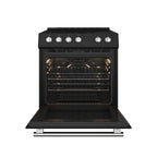 Forno Leonardo Espresso 30" Slide-In Electric Range in Black, 4 Elements, 7,100 Watts