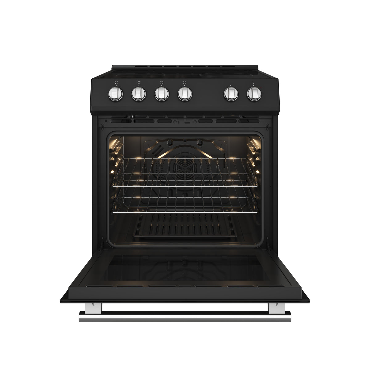 Forno Leonardo Espresso 30" Slide-In Electric Range in Black, 4 Elements, 7,100 Watts