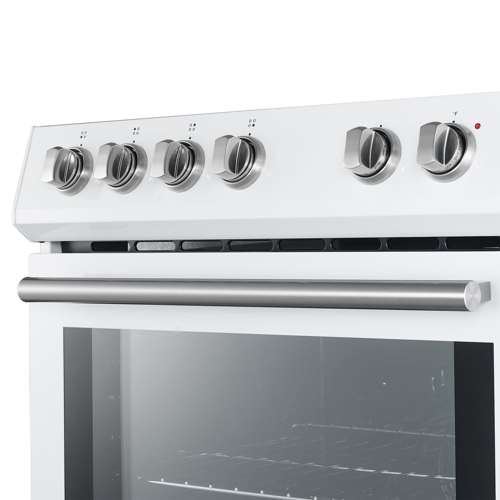 Forno Premium 4-Piece Kitchen Bundle - Leonardo Espresso 30" White Range, 30" White Range Hood