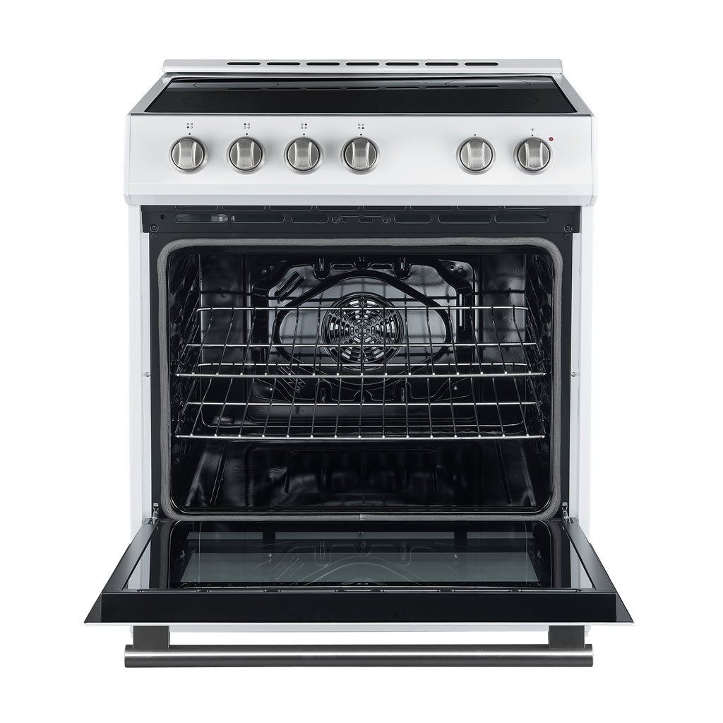 Forno Leonardo Espresso 30" Slide-In Electric Range in White, 4 Elements, 7,100 Watts