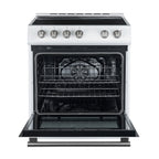 Forno Leonardo Espresso 30" Slide-In Electric Range in White, 4 Elements, 7,100 Watts