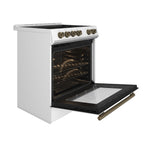 Forno Leonardo Espresso 30" Slide-In Electric Range in White, 4 Elements, 7,100 Watts
