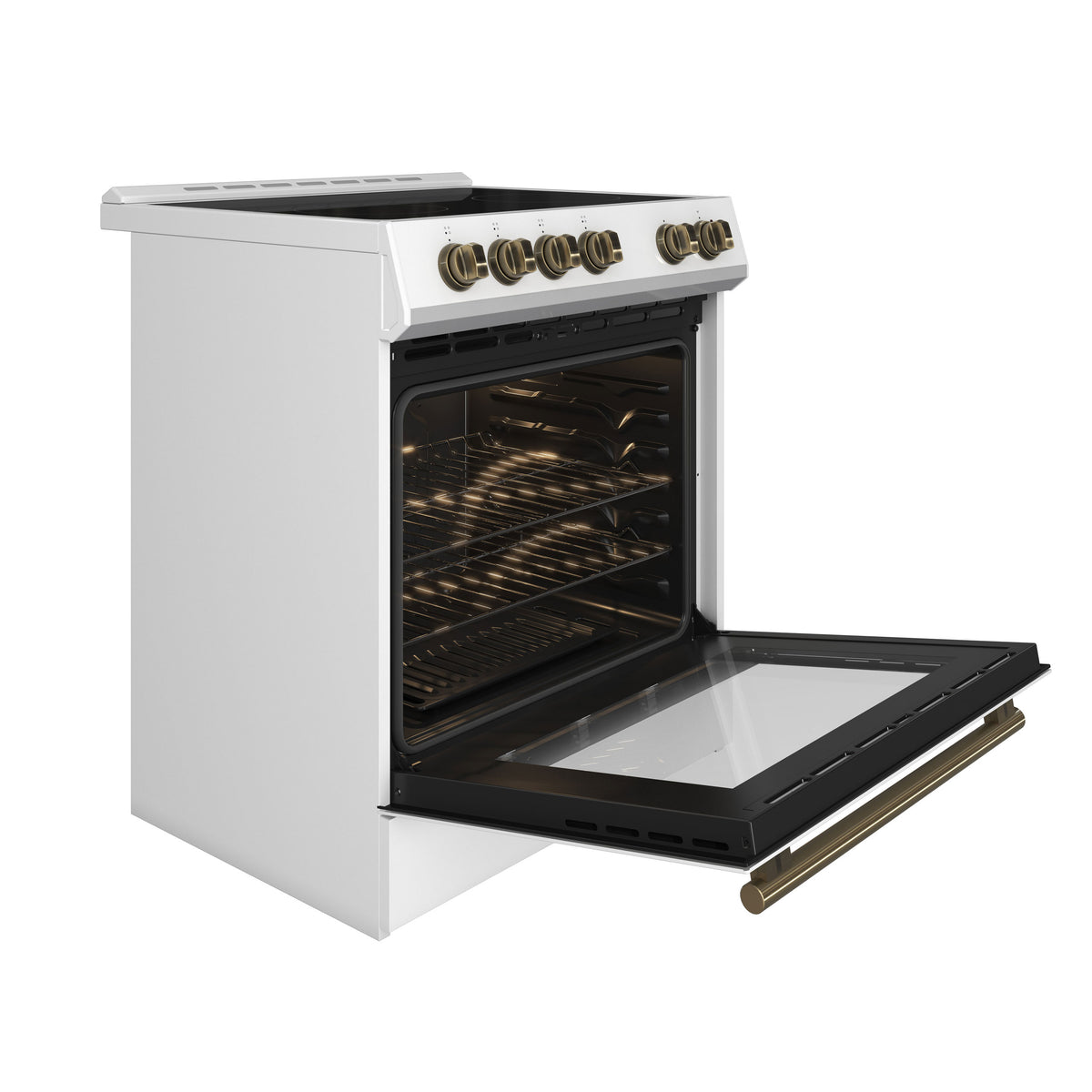 Forno Leonardo Espresso 30" Slide-In Electric Range in White, 4 Elements, 7,100 Watts