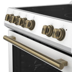 Forno Leonardo Espresso 30" Slide-In Electric Range in White, 4 Elements, 7,100 Watts