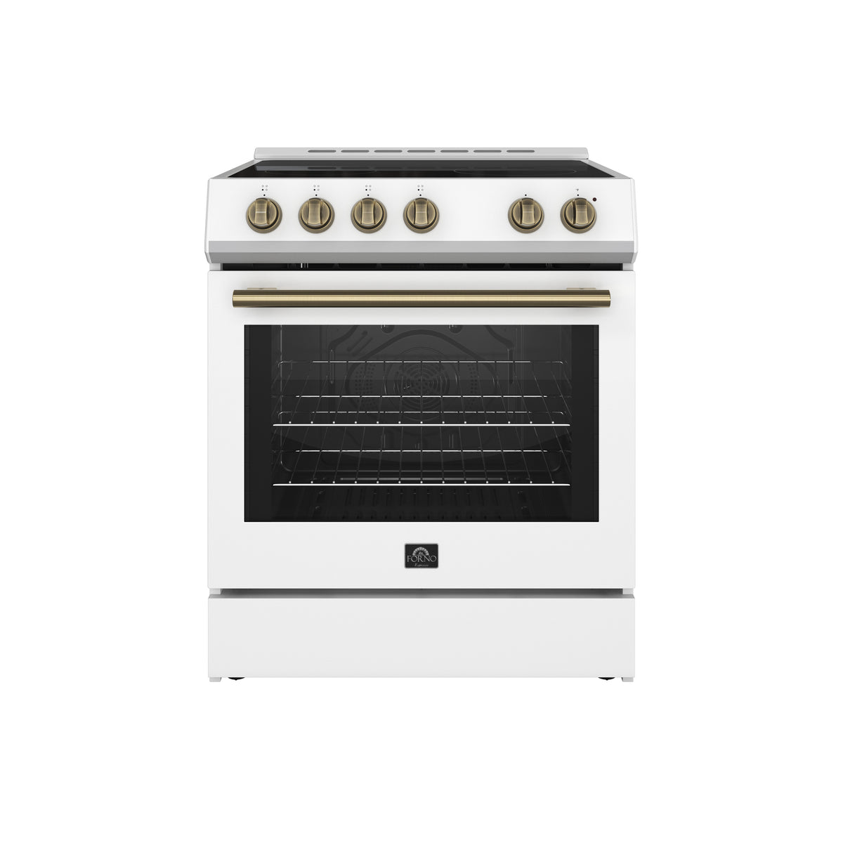 Forno Leonardo Espresso 30" Slide-In Electric Range in White, 4 Elements, 7,100 Watts