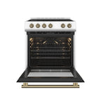 Forno Leonardo Espresso 30" Slide-In Electric Range in White, 4 Elements, 7,100 Watts