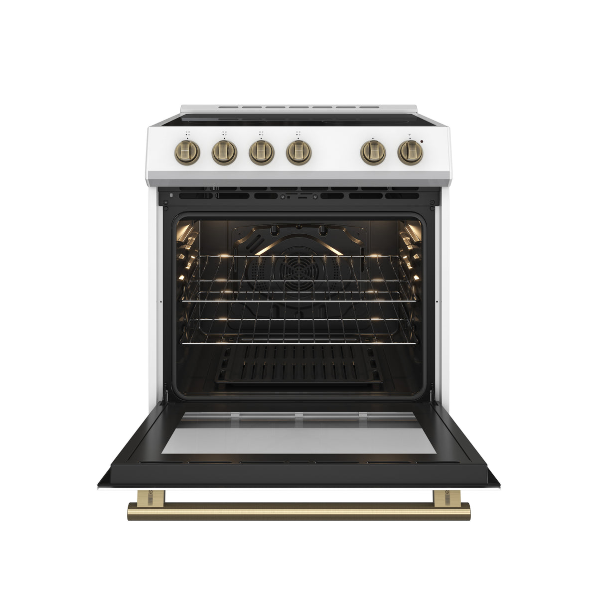 Forno Leonardo Espresso 30" Slide-In Electric Range in White, 4 Elements, 7,100 Watts