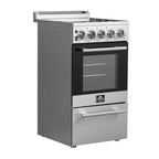 Forno Pallermo 20" Freestanding Electric Range in Stainless Steel, 4 Elements 6,000W Cooktop