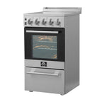 Forno Pallermo 20" Freestanding Electric Range in Stainless Steel, 4 Elements 6,000W Cooktop