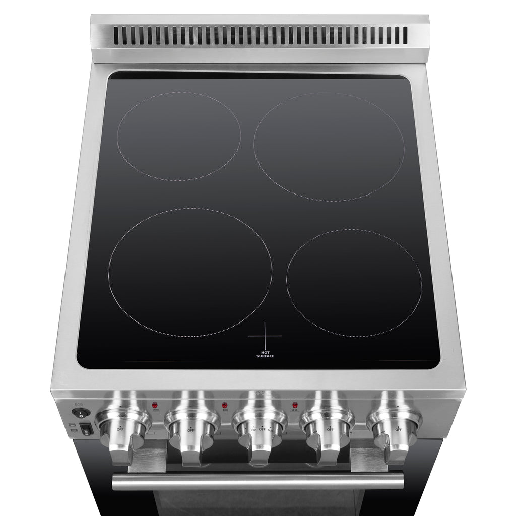 Forno Pallermo 20" Freestanding Electric Range in Stainless Steel, 4 Elements 6,000W Cooktop