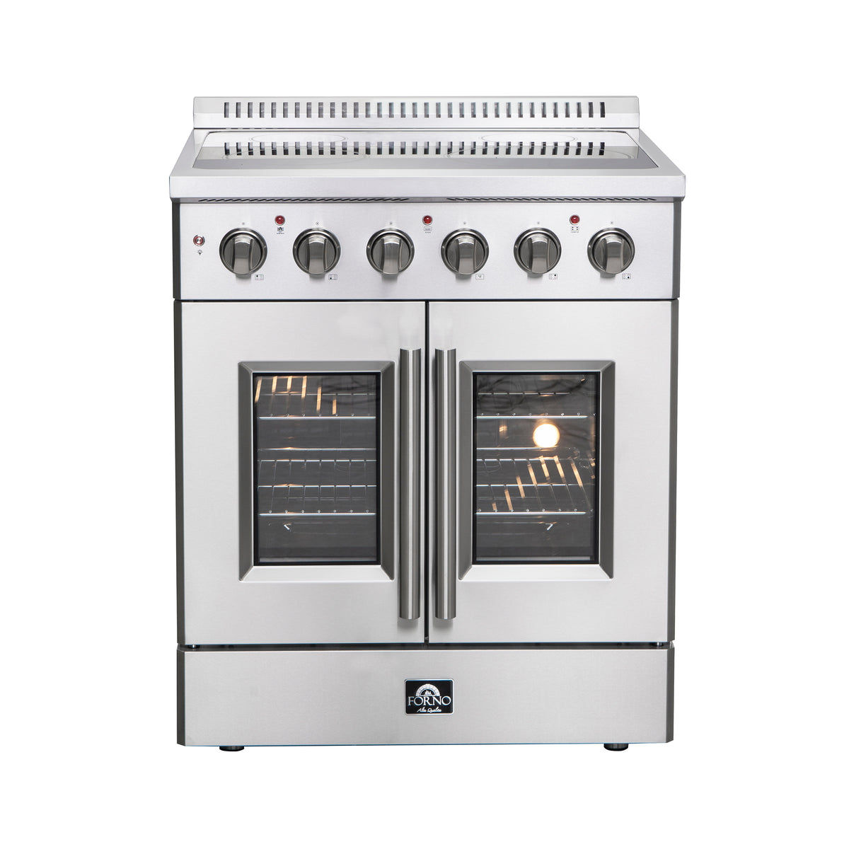 Forno Galiano 30" French Door Electric Range Stainless Steel, 4 Elements 6,500W