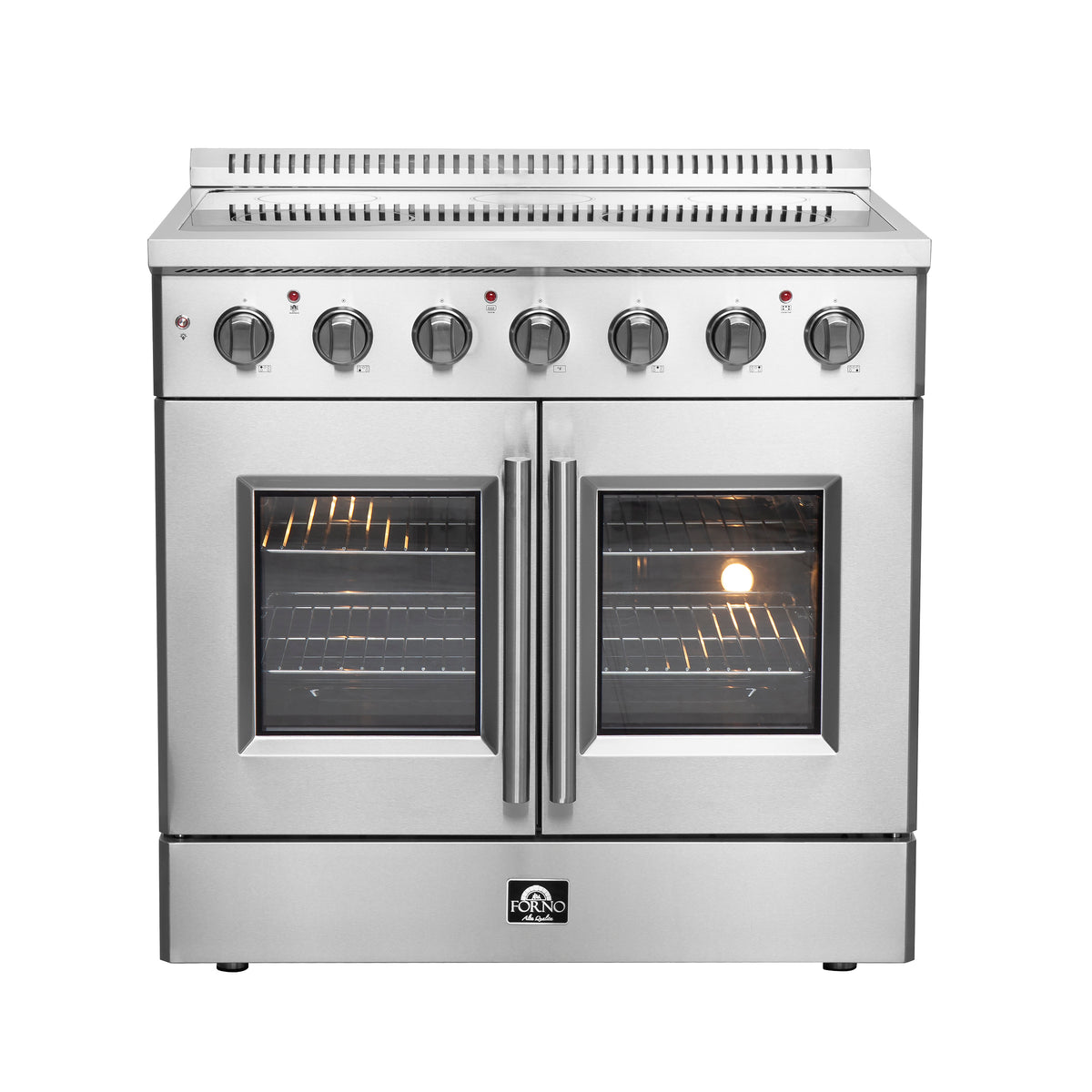 Forno Galiano 36" French Door Electric Range Stainless Steel, 5 Elements 7,700W