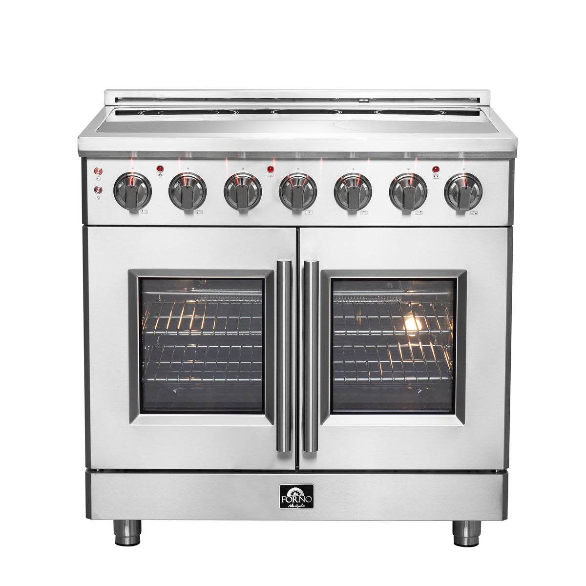 Forno Massimo 36" French Door Electric Range Stainless Steel, 5 Elements 9,500W