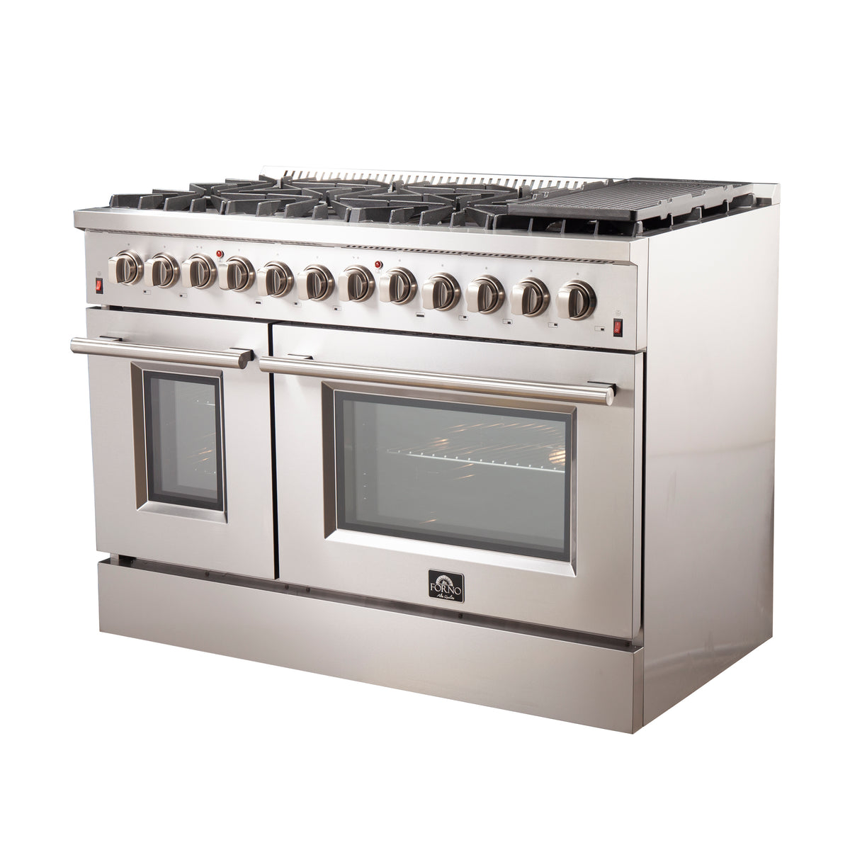 Forno Premium 2-Piece Kitchen Bundle - Galiano 48" Stainless Steel Dual Fuel Range