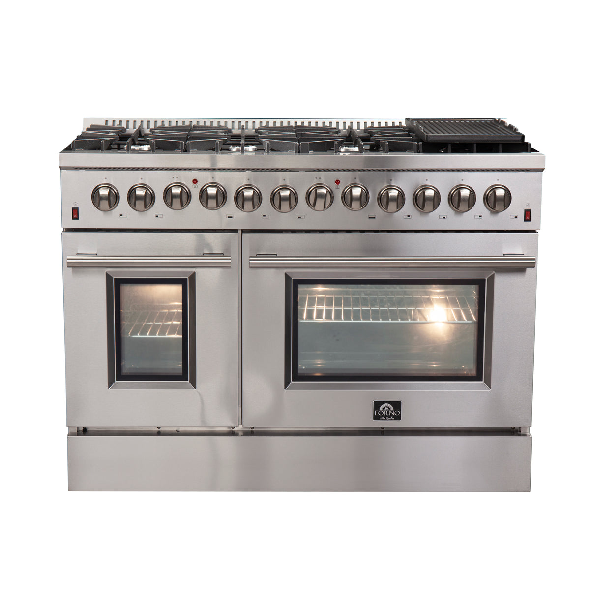 Forno Premium 2-Piece Kitchen Bundle - Galiano 48" Stainless Steel Dual Fuel Range