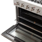 Forno Premium 3-Piece Kitchen Bundle - Galiano 36" Gas Range, 36" French Door Refrigerator