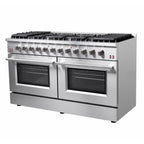 Forno Galiano 60" Freestanding Gas Range, 10 Burners, Double Ovens, Griddle, Energy Efficient