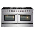 Forno Galiano 60" Freestanding Gas Range, 10 Burners, Double Ovens, Griddle, Energy Efficient