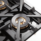 Forno Capriasca 30" Freestanding Gas Range All Stainless Steel, 5 Brass Burners 100,000 BTU, Wok Support