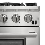Forno Capriasca 36" Freestanding Gas Range All Stainless Steel, 6 Brass Burners 120,000 BTU, Wok Support
