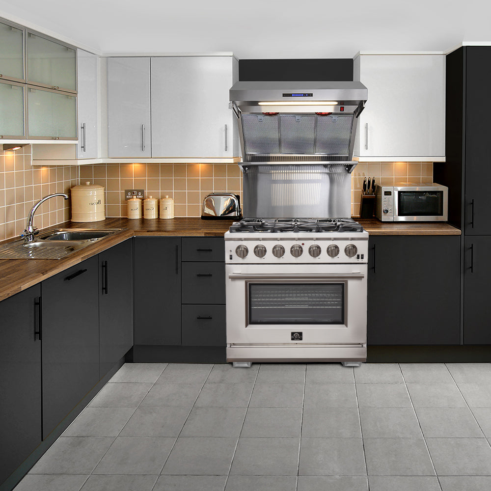 Forno Premium 2-Piece Kitchen Bundle - Galiano 36" Stainless Steel Range
