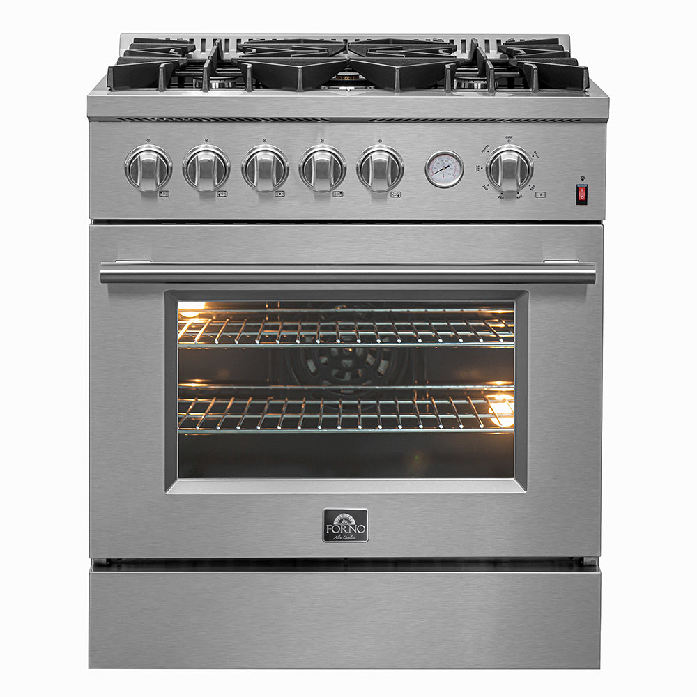 Forno Premium 2-Piece Kitchen Bundle -Giovanni 30" Gas Range Stainless Steel