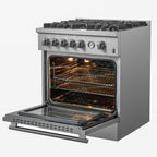 Forno Giovanni 30" Freestanding Gas Range All Stainless Steel, 5 Sealed Burners 67,000 BTU