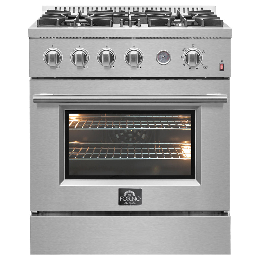 Forno Marco 30" Gas Range Stainless Steel, 4 Burners 37,000 BTU