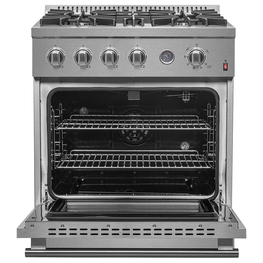 Forno Marco 30" Gas Range Stainless Steel, 4 Burners 37,000 BTU