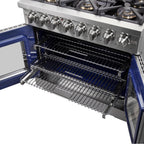 Forno Capriasca 36" French Door Dual Fuel Range All Stainless Steel with 6 Brass Burners 120,000 BTU