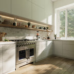 Forno Capriasca 36" French Door Dual Fuel Range All Stainless Steel with 6 Brass Burners 120,000 BTU