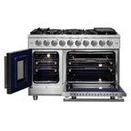 Forno Massimo 48" French Door Gas Range All Stainless Steel with 8 Sealed Burners 107,000 BTU