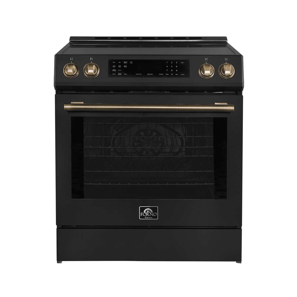Forno Espresso Donatello 30" Slide-In Induction Range in Black, 4 Elements, 8,100