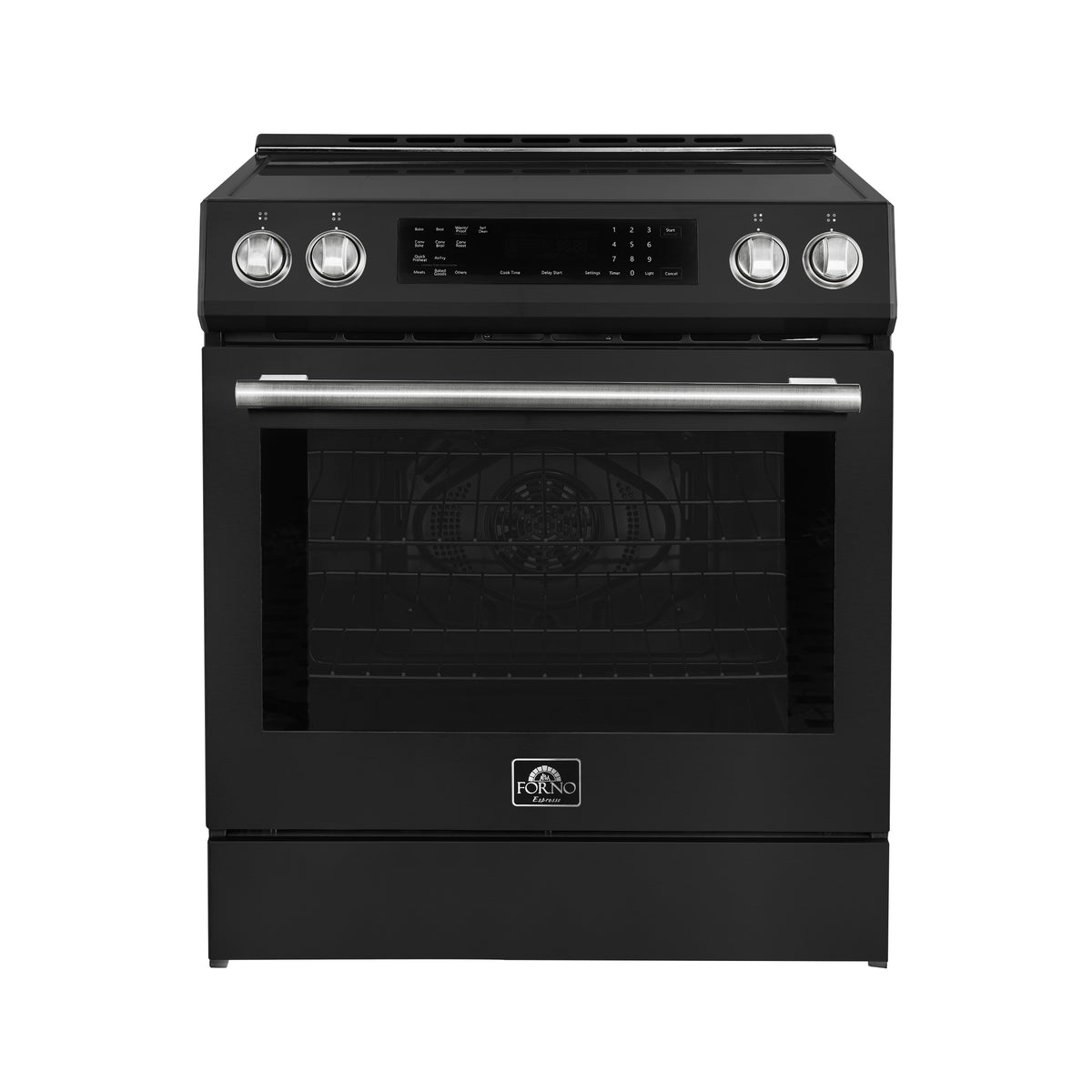 Forno Espresso Donatello 30" Slide-In Induction Range in Black, 4 Elements, 8,100