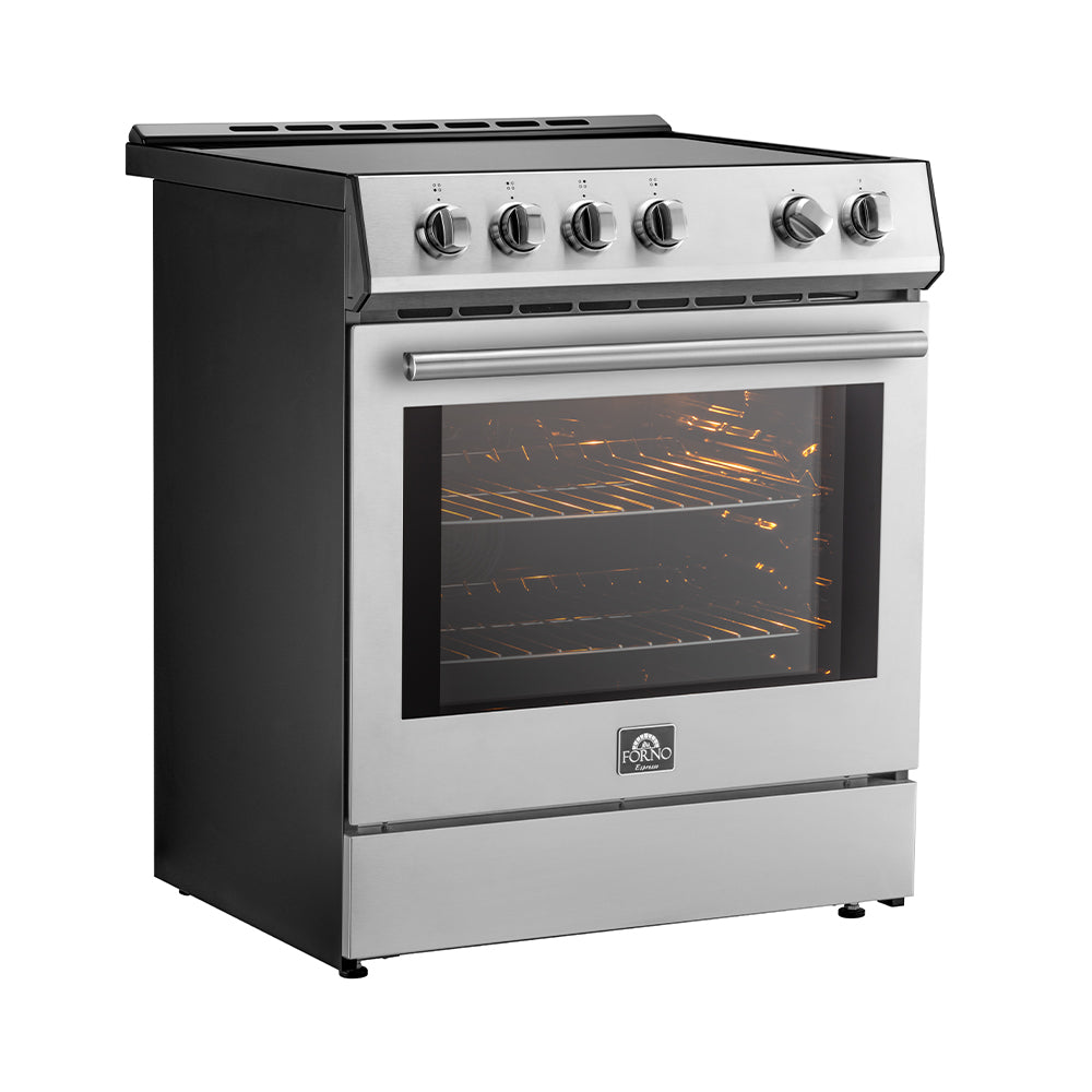 Forno Leonardo Espresso 30" Slide-In Induction Range in Stainless-steel, 4 Elements, 8,100 Watts