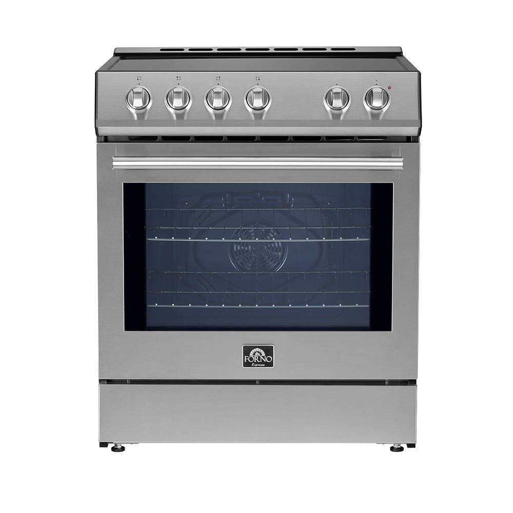 Forno Leonardo Espresso 30" Slide-In Induction Range in Stainless-steel, 4 Elements, 8,100 Watts