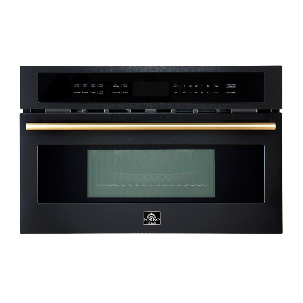 Forno Oliena Espresso Black 30" Built-In Microwave Convection Oven, 1.6 cu.ft., 1000W/1750W