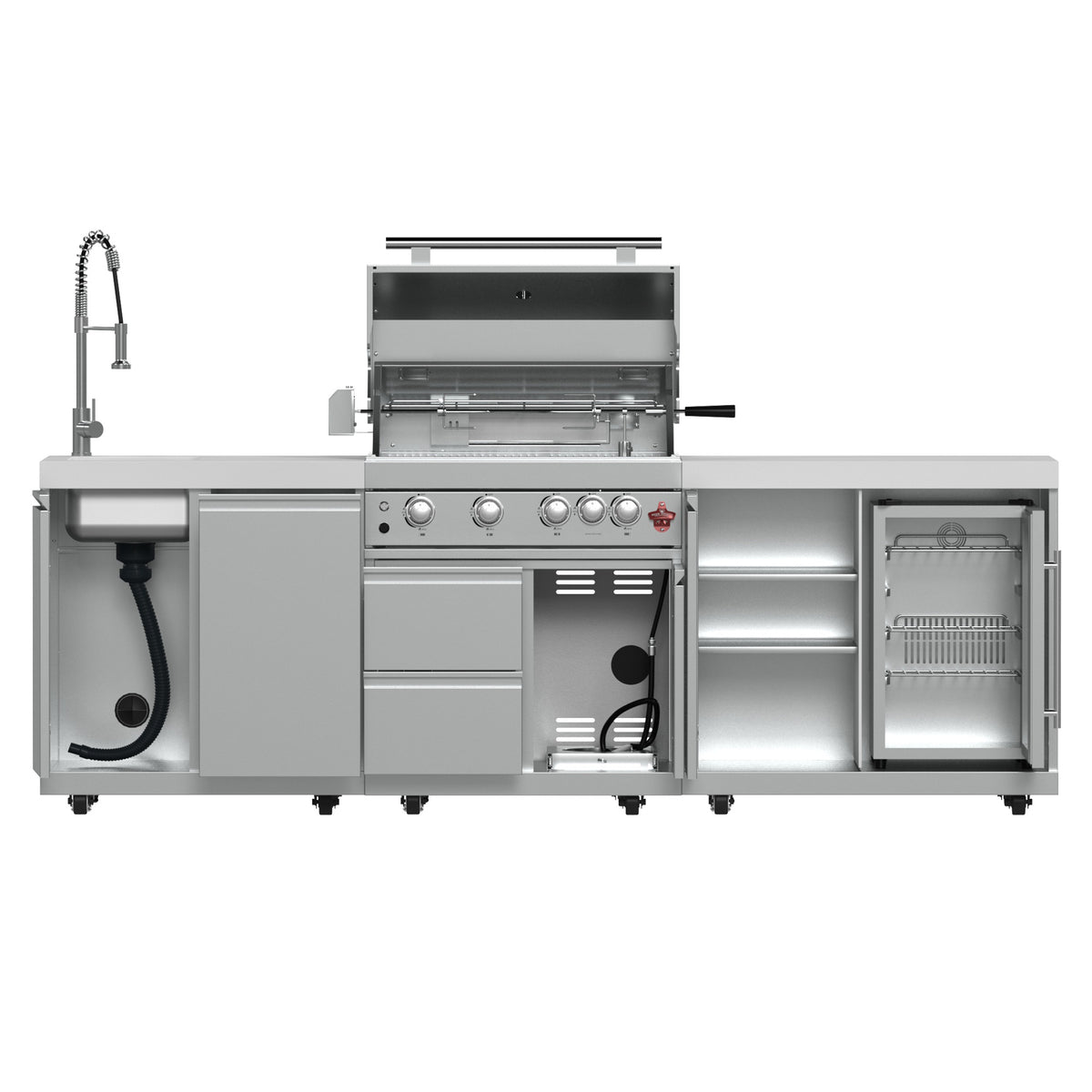 Forno Bulnes 30" BBQ, 60,000 BTU, 3 Burners with Sear & Rotisserie Infrared Burners