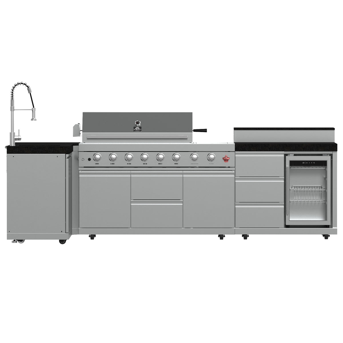 Forno Bulnes 40" BBQ, 95,000 BTU, 5 Burners, Sear & Rotisserie Infrared with Side Burner