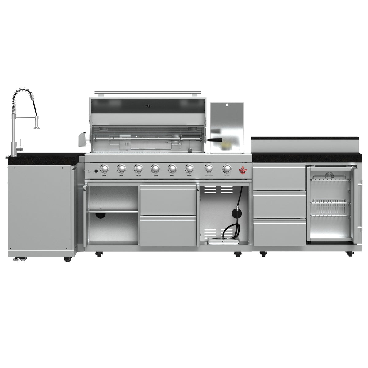 Forno Bulnes 40" BBQ, 95,000 BTU, 5 Burners, Sear & Rotisserie Infrared with Side Burner