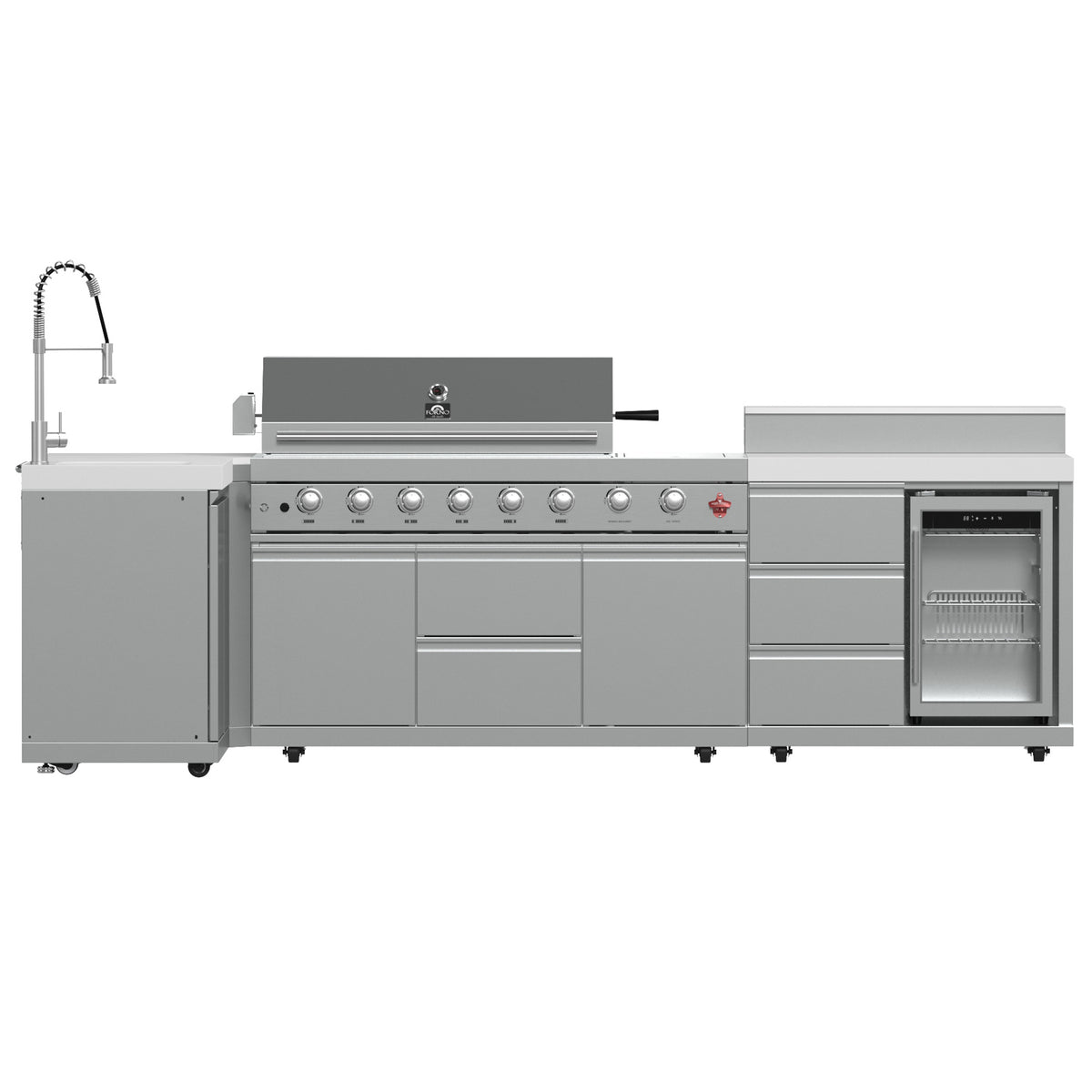 Forno Bulnes 40" BBQ, 95,000 BTU, 5 Burners, Sear & Rotisserie Infrared with Side Burner