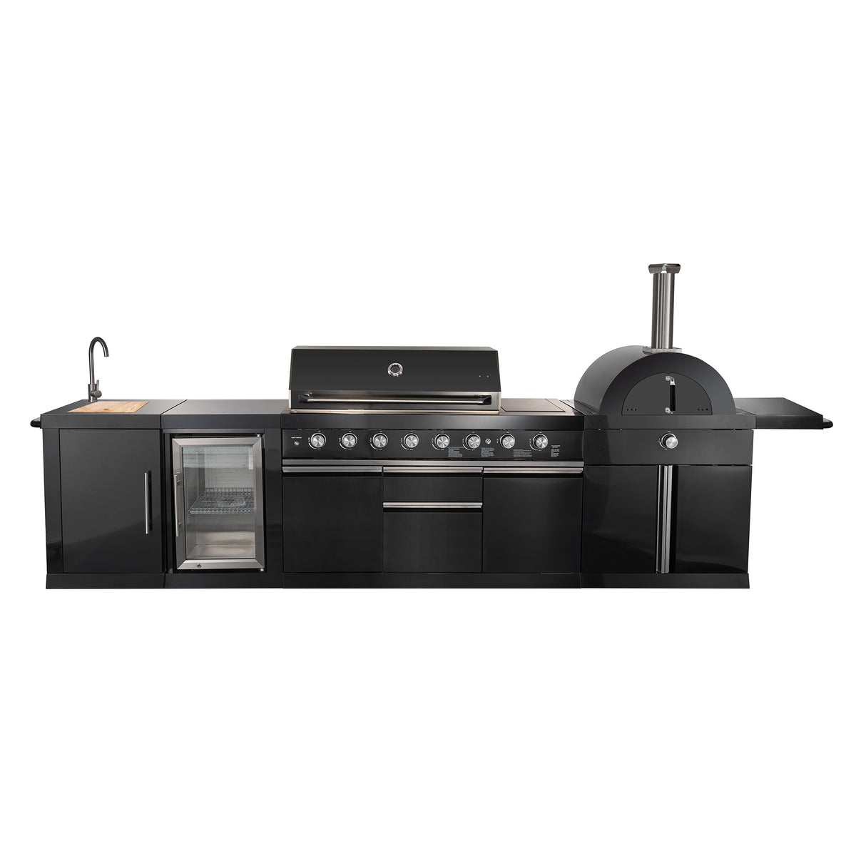Forno All'Aperto 87,600 BTU BBQ with 4 Stainless-Steel Burners with Infrared Burners & Side Burner