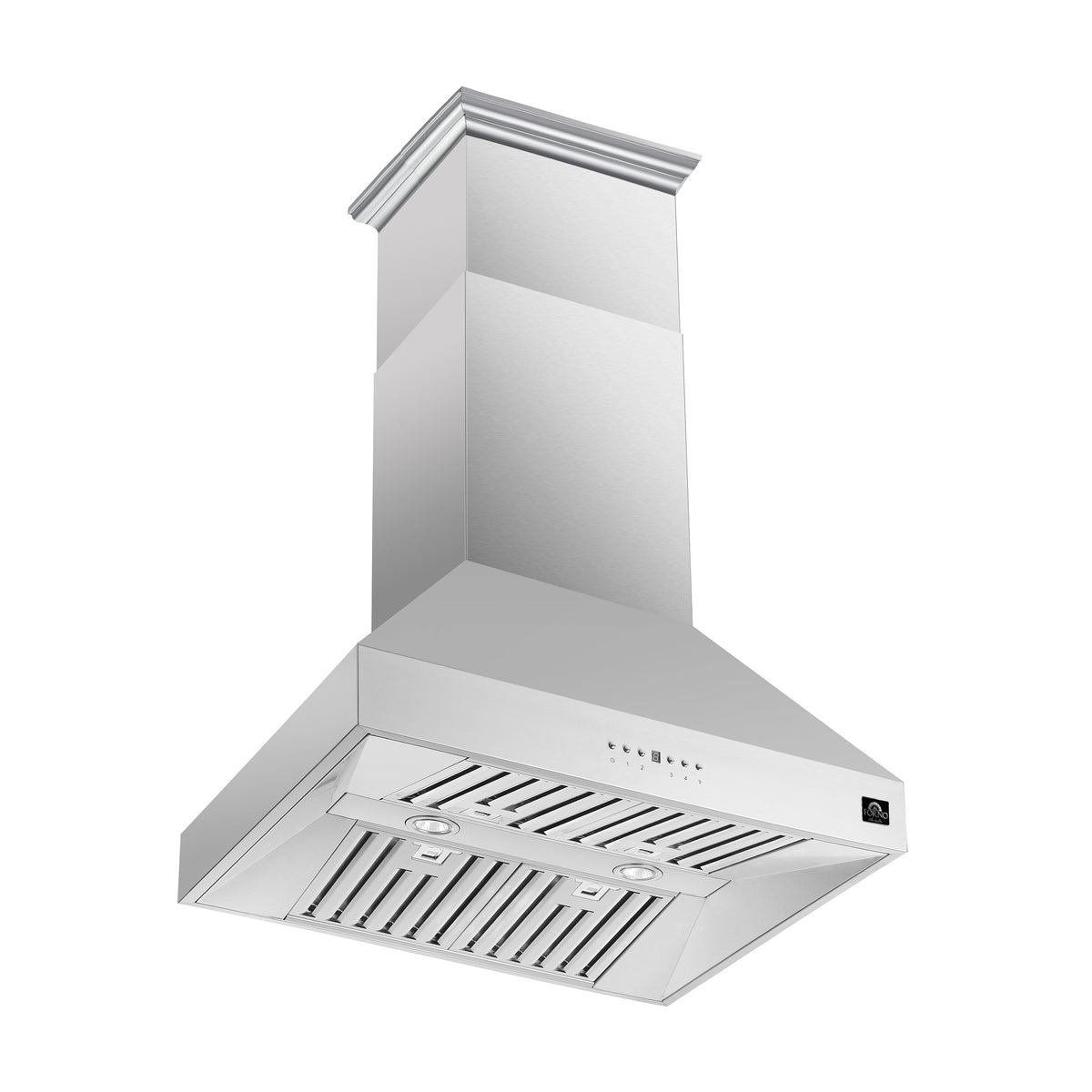 Forno Coppito 30" Island Range Hood, Stainless Steel, LED Lighting, Adjustable Fan Speeds